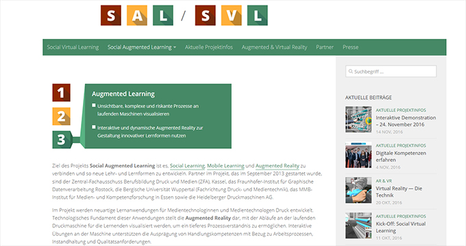 Social Augmented Learning (SAL): Screenshot Â© Social Augmented Learning